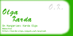 olga karda business card